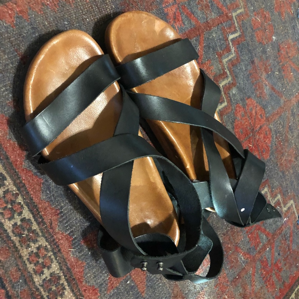 ASOS black leather sandals